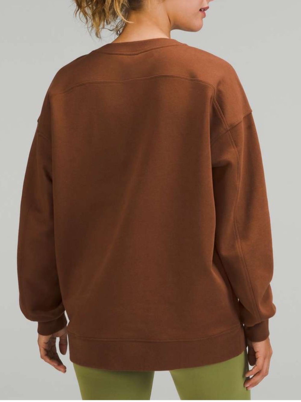 LULULEMON Perfectly Oversized Crewneck Sweatshirt brown size large - Picture 4 of 10